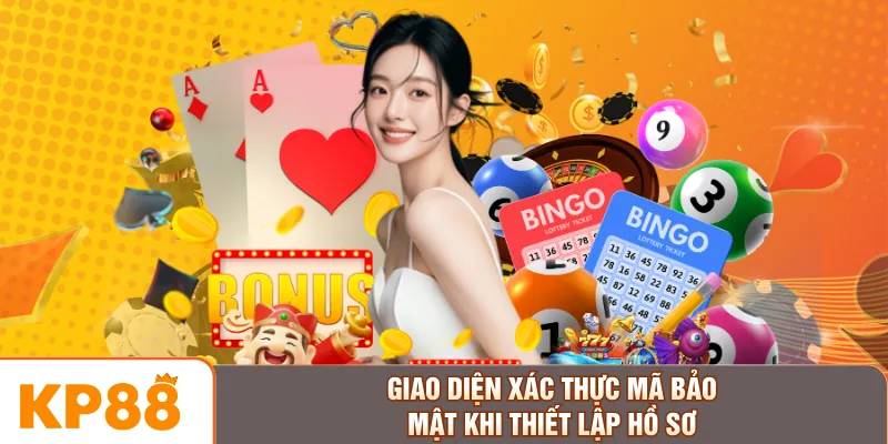 Giao diện xác thực mã bảo mật khi thiết lập hồ sơ